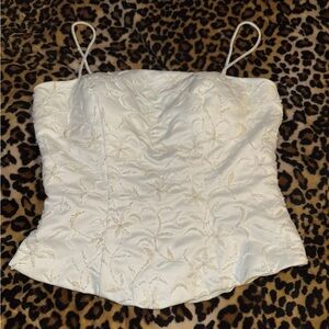 Mori Lee Cream Embroidered Camisole